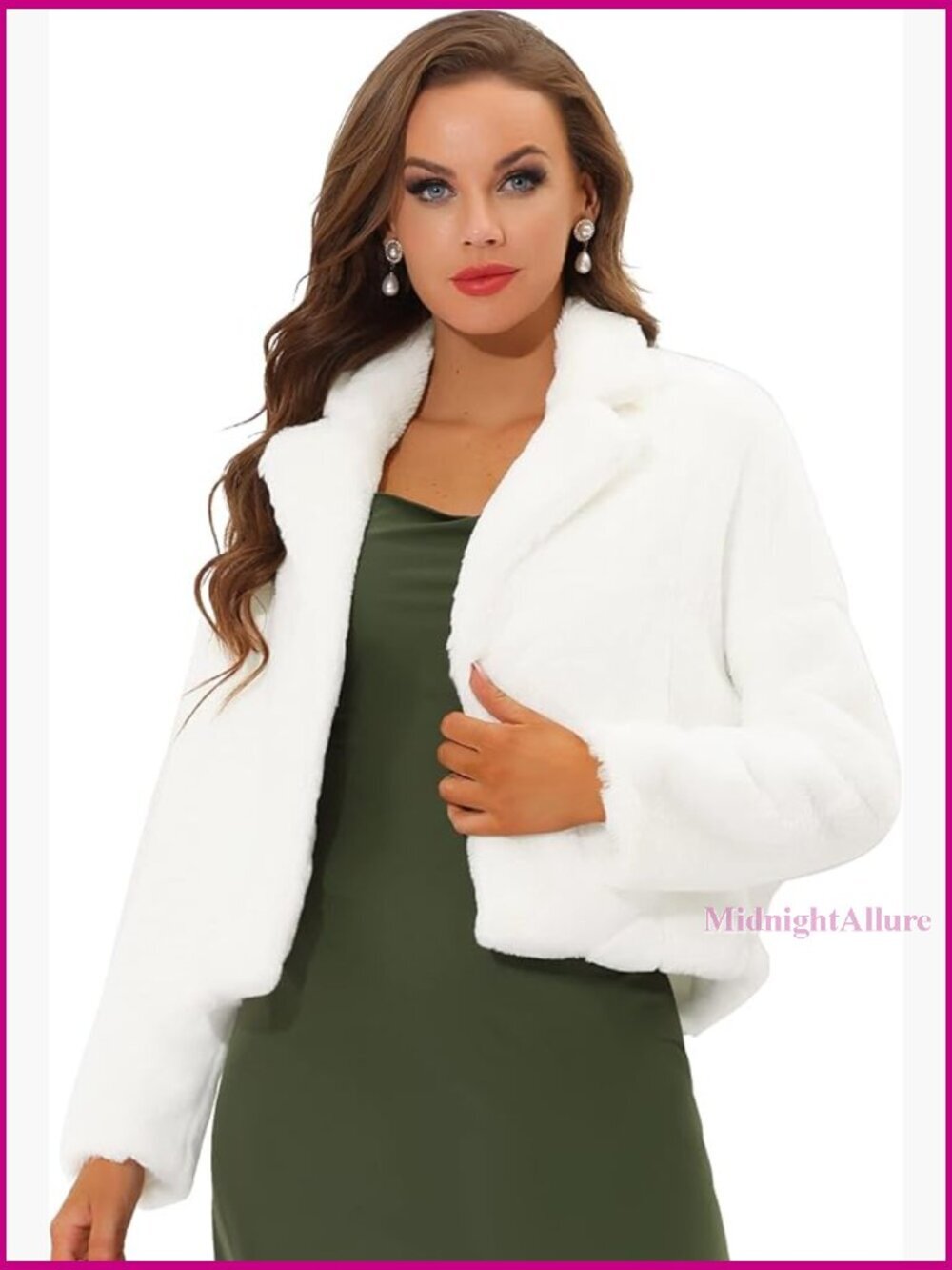 Faux Fur Bolero Jacket Loose Fit Formal Wedding Coat Winter Wear